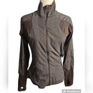 NWT ASICS Black and White Fitted Moisture Wicking Hydrology Alexa Jacket